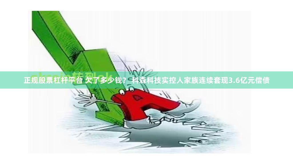 正规股票杠杆平台 欠了多少钱？ 科森科技实控人家族连续套现3.6亿元偿债