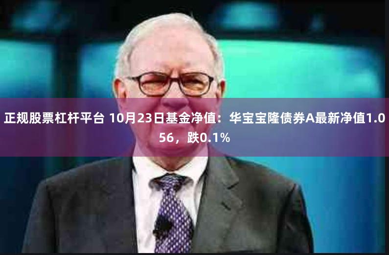 正规股票杠杆平台 10月23日基金净值：华宝宝隆债券A最新净值1.056，跌0.1%